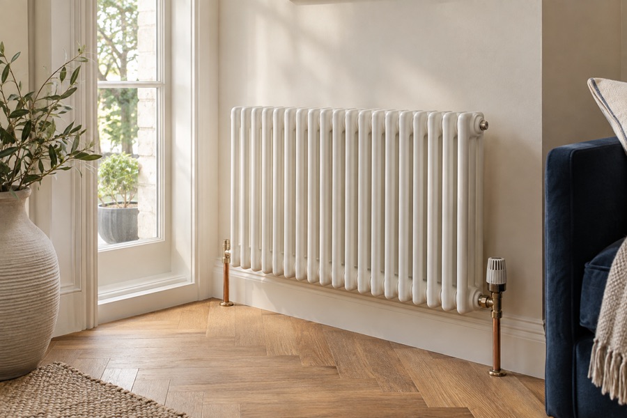 Illustrative column radiator and central heating installation