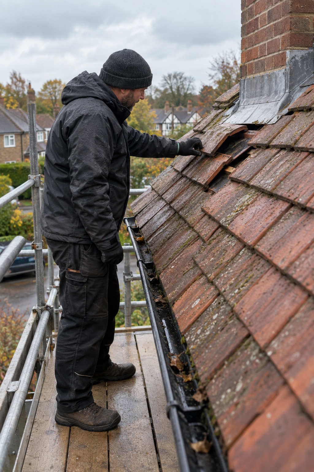 Sample roofing inspection ad image at a British home